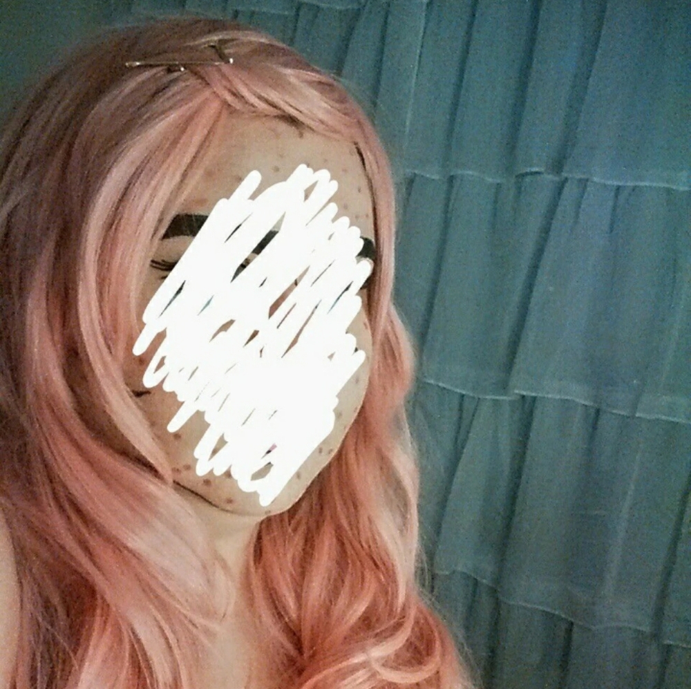 Long pink wig